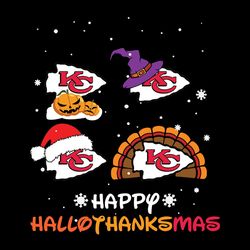 happy hallothanksmas kansas city chiefs nfl svg, football team svg, nfl team svg, sport svg, digital download