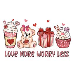 love more worry less png, coffee valentine png, valentine clipart, valentine sublimation, holiday png, png file download