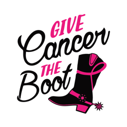 give cancer the boot svg, breast cancer svg, cancer awareness svg instant download