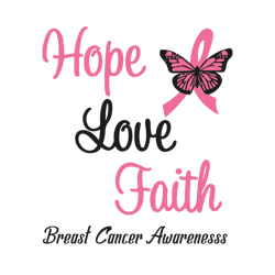 hope love faith breast cancer awareness svg, breast cancer svg, cancer awareness svg, instant download