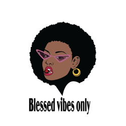 blessed vibes only black girl breast cancer svg, breast cancer svg, cancer awareness svg, instant download