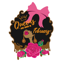 queen born in february svg, breast cancer svg, cancer awareness svg, instant download