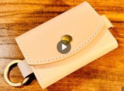 pattern of a small leather key holder with a ring