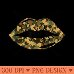 lips print kiss lips clothing - camo lips - png clipart download - quick and seamless download process