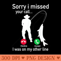 fishing phone call with fishing line - funny fish fisherman - printable png graphics - perfect for personalization