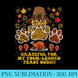 dog paw print thanksgiving day plaid leopard print autumn - printable png graphics