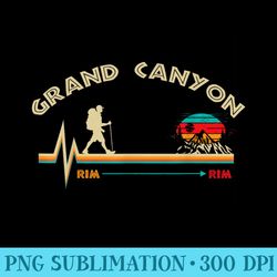 grand canyon national park rim rim retro hiking - unique png artwork