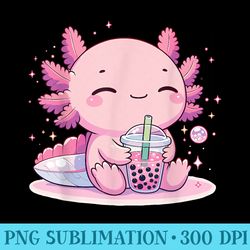 boba tea bubble tea milk tea anime axolotl - png download clipart