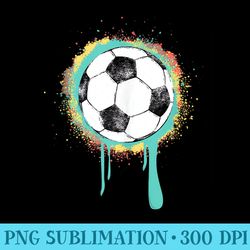soccer ball with retro vintage graffiti paint design graphic - printable png graphics