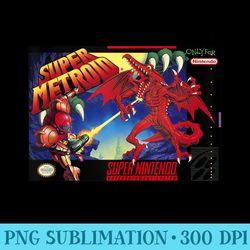 nintendo super metroid classic box art - sublimation clipart png