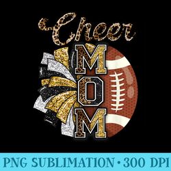 football cheer mom gold black pom leopard - transparent png download