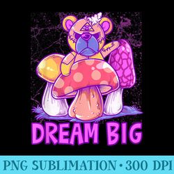 dream big pastel goth teddy bear - sublimation backgrounds png