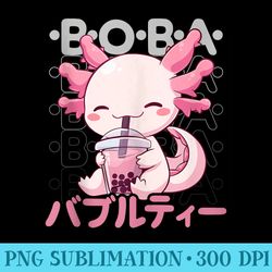 axolotl boba tea kawaii bubble tea axolotl anime neko - sublimation images png download