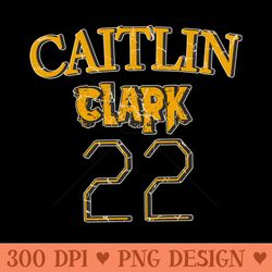 caitlin clark 22 text vintage design on top - sublimation backgrounds png