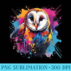 splash art owls lover colorful barn owl - png download clipart