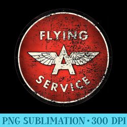 vintage flying a gas station - sublimation graphics png