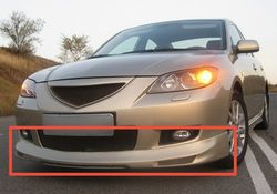 mazda 3 bk sedan 2003-2008 front bumper lip spoiler