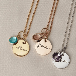 birthstone name necklace, personalized jewelry, custom name necklace, stainless steel necklace