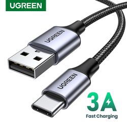 ugreen 3a usb type c cable for xiaomi samsung fast charging usb charging data cable 18w for iphone 15 ipad poco usb c