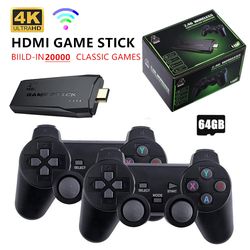 video game console 2.4g double wireless controller game stick 4k