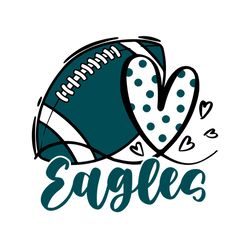 eagles heart football svg digital download