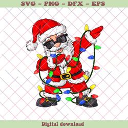 funny santa claus with christmas lights png download