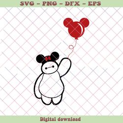 retro big hero baymax mickey ears balloon svg digital file, png - svg files, z270