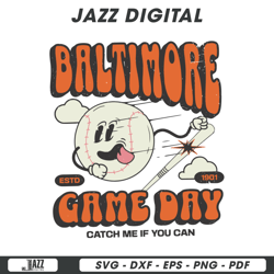 baltimore game day catch me if you can svg, digital file, instant download