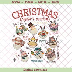 vintage christmas taylor version snowman png download, png - svg files, z747