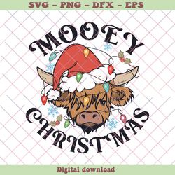 funny cow mooey christmas svg cutting digital file, png - svg files, z762