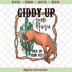 western farm giddy up jingle horse pick up your feet png, png - svg files, z770