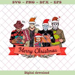 hello winter horror movie characters merry christmas png, png - svg files, z791