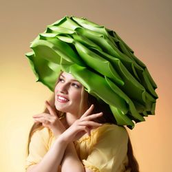 giant rose hat cosplay costume party headdress, headwear for fashion show, theater props, dance, photo shoot