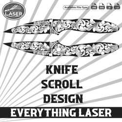 knife scroll design,logo, seal, custom, ai, vector, svg, dxf, png, digital, lasercut, lasermachine