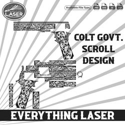colt govt. scroll design ,logo, seal, custom, ai, vector, svg, dxf, png, digital, lasercut, lasermachine