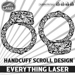 handcuff scroll design 05 ,logo, seal, custom, ai, vector, svg, dxf, png, digital, lasercut, lasermachine