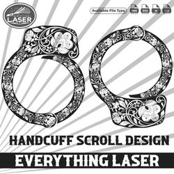 handcuff scroll design 06 ,logo, seal, custom, ai, vector, svg, dxf, png, digital, lasercut, lasermachine