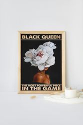 black flower art, black queen art, black woman art, digital download, digital file for mug, tshirt, poster, png/svg/jpg