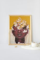 black model girl art, model art poster, black abstract art, digital download, digital file for mug, tshirt, poster, png