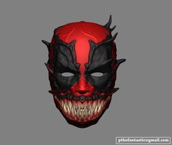 3d print file marvel cosplay mask, deadpool cosplay mask, venom face mask, venom costume stl files