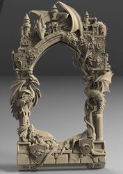 3d stl model original frame castle & dragons for cnc router engraver carving aspire artcam 3d printer milling 3d design