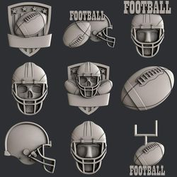 3d stl models for cnc american football