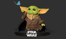 4d baby yoda – star wars 3d print model