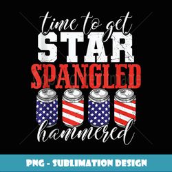 Time To Get Star Spangled Hammered - Funny July 4th Drinking Tank Top - PNG Sublimation Digital Download