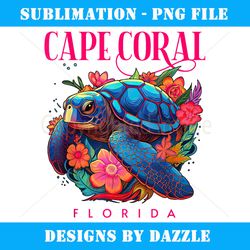 cape coral florida floral beach turtle souvenir - digital sublimation download file