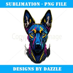 belgian malinois colorful dog breed design - vintage sublimation png download