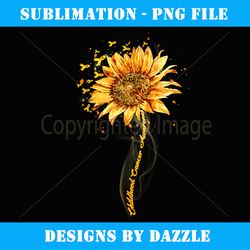 vintage gold ribbon sunflower childhood cancer awareness - vintage sublimation png download