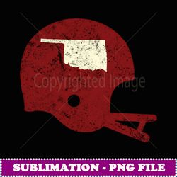 vintage oklahoma football helmet state outline - instant sublimation digital download