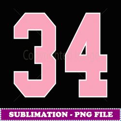 number 34 pink football basketball breast cancer aware - aesthetic sublimation digital file