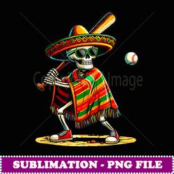 baseball skeleton sombrero carnival mexican cinco de mayo - exclusive png sublimation download